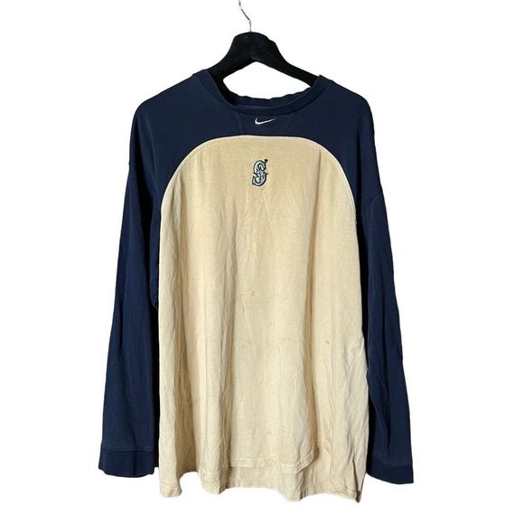 Y2K Nike Center Swoosh Seattle Mariners Long Sleeve Shirt XL - Picture 2 of 2